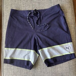 Puma Men's Navy Blue Swim Trunks Shorts w/ Pockets | Sz 34 Waist